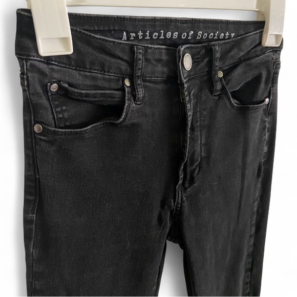 Articles of Society Black Mid-Rise Stretchy Ankle Skinny Jeans Womens Size 24 - Picture 1 of 7